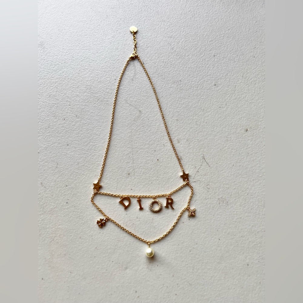 Dior Dio(R) Evolution Gold Crystal Pearl Necklace Worn Once - Picture 6 of 9